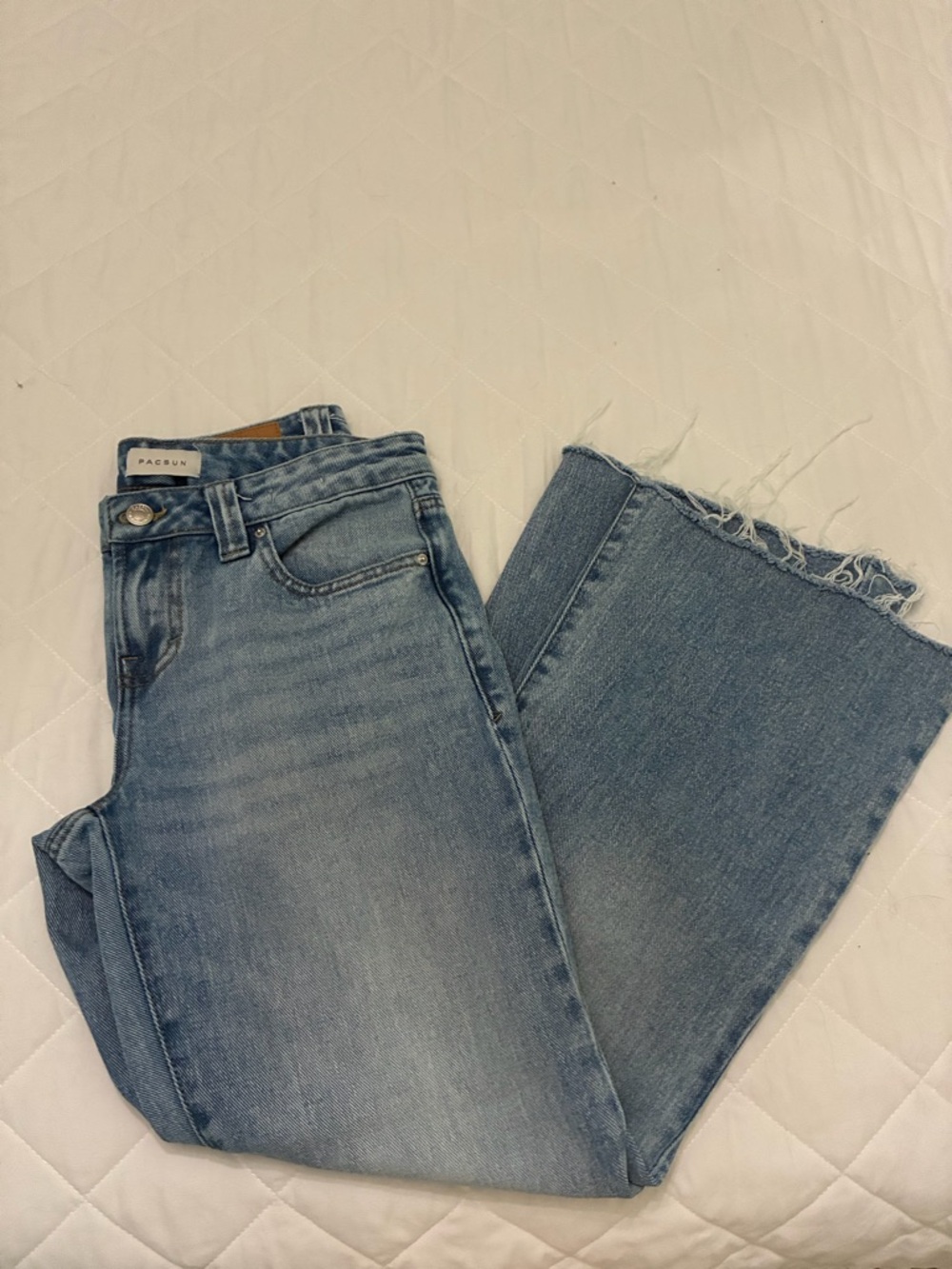 Pacsun Light Blue High-Rise Wide Leg Jeans